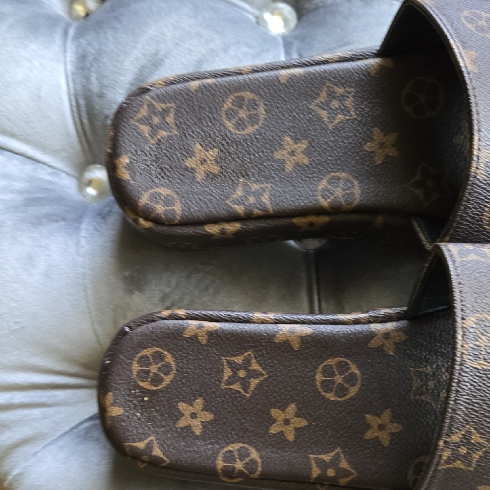 Women Brown Patterned Slides. ⭐️✨️ PRE LOVED   ⭐️ ✨️     SIZE 42 - Picture 3 of 9